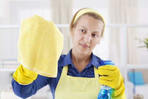 Sparkling hardwood floors being cleaned