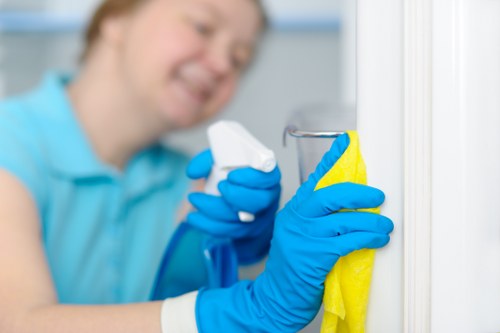 Sanitized common areas in an office